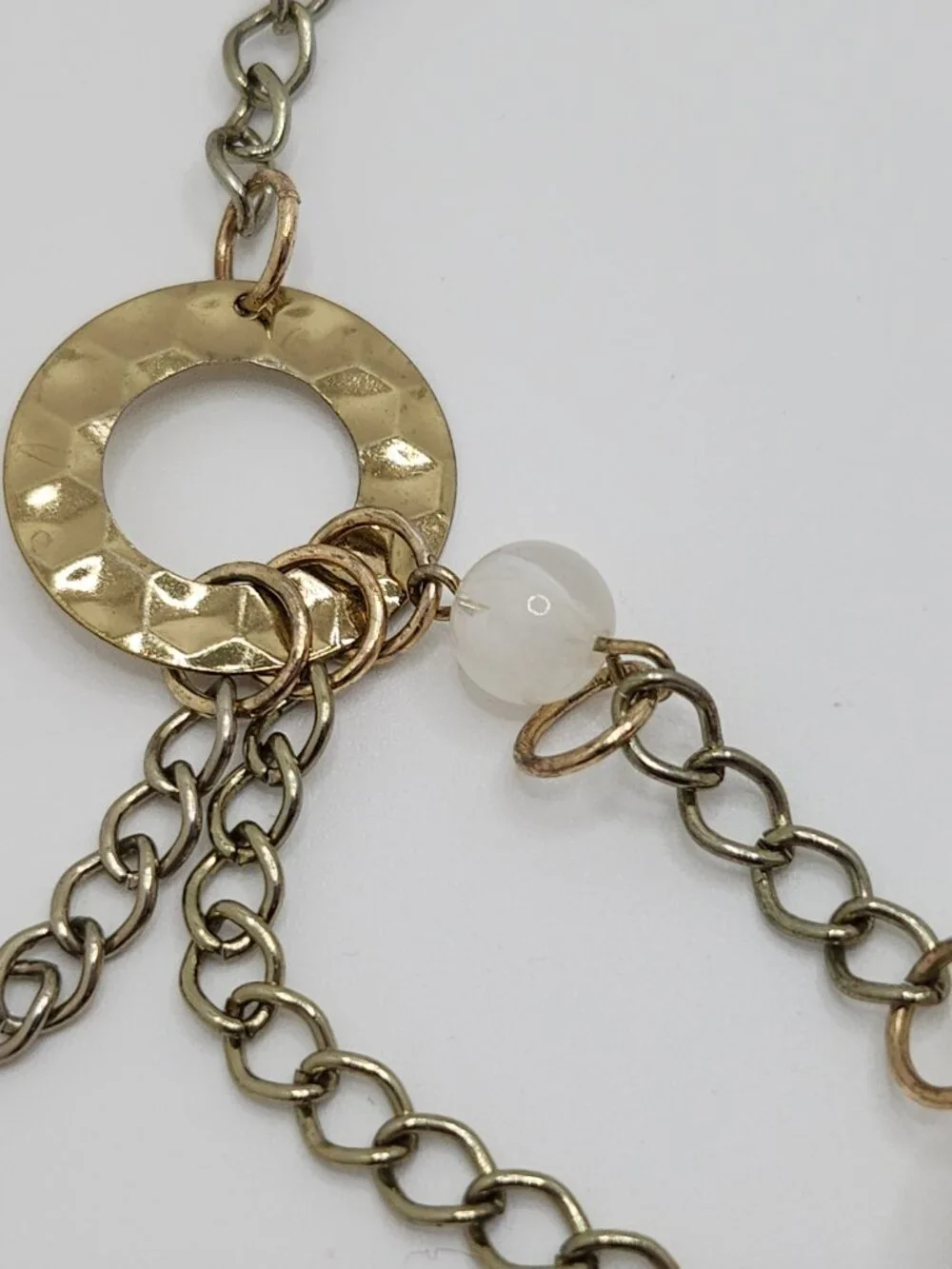 Icing Multi-Strand Statement Beaded Necklace Gold Tone